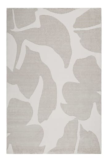 Sara - Alfombra con patrón floral y relieve beige topo 200x290