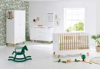 PAN - Möbelset aus 3 Teilen, Kinderzimmer aus MDF, weiß