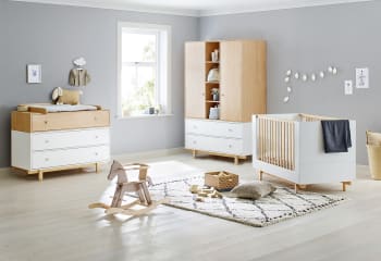 BOKS - Möbelset aus 3 Teilen, Kinderzimmer aus MDF, 2-farbig