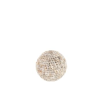 Bola de concha de piedra blanca de 11.5x11.5x11.5 cm