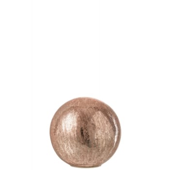 Bola de cristal led rosa de 15x15x14 cm
