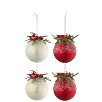 49 Mini Boules De Noël Rouges à Paillettes – 3 Cm, Incassables, Pour Sapin, Couronnes, Guirlandes