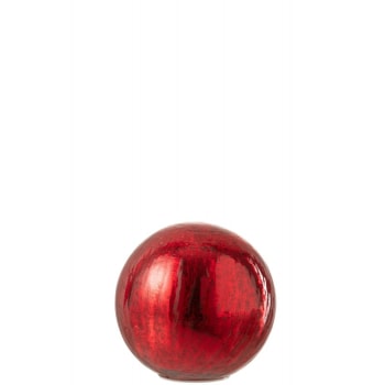 Bola de vidrio led roja de 15x15x14 cm