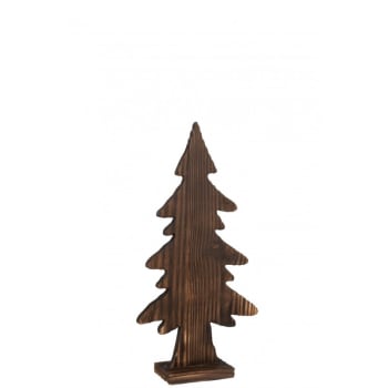 Árbol de navidad con pie madera marrón alt. 45 cm