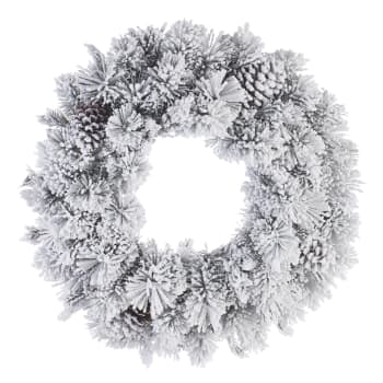 ARVES - Ghirlanda tonda natalizia innevato dietro porta, Ø 60 cm