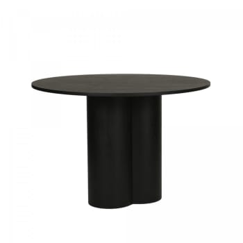 Tya - Table à manger ronde 110cm en bois noir