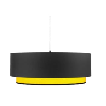 VEZZANO - Suspension en coton noir et jaune Ø 35cm H25cm