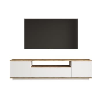 Mueble Elegante Tv Futura   180 Cm Pino - Blanco