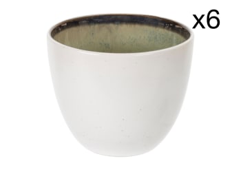FEZ - 6er-Set Tassen aus Steingut, grün, 26 cl