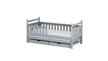 DOMINIK - Kinderbett aus Kiefernholz, grau, 90x190