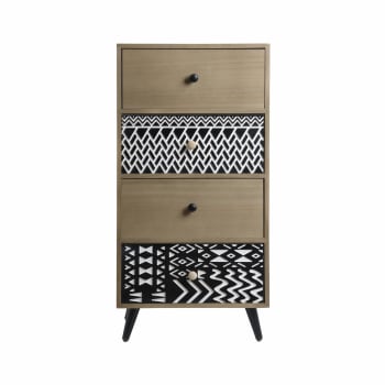 CASSETTIERA RETRO MODERN Maisons Du Monde RARISSIMA. Rovere E Bianca .  Legno EUR 179,00 - PicClick IT