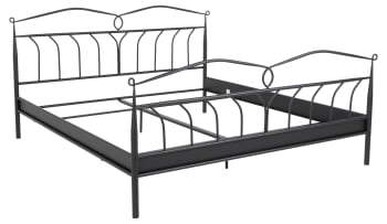 Bett aus Metall 180x200 cm, schwarz