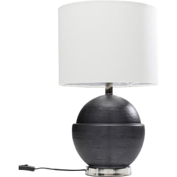 Kalahari - Lampe en acier gris et lin blanc
