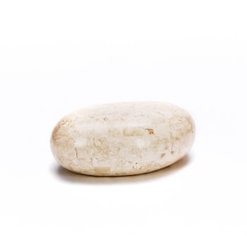 SASSOSMALL - Tavolino basso in pietra fossile tavolo da caffè beige cm 50x75 27h