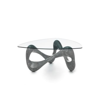 TETRIS - Tavolino trasparente-grigio 100 cm x 100 cm H. 42.5 cm