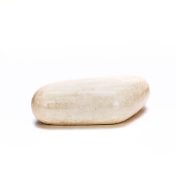 SASSOMEDIUM - Tavolino basso in pietra fossile tavolo da caffè beige cm 52x98 27h