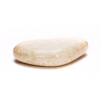 SASSOBIG - Tavolino basso in pietra fossile tavolo da caffè beige cm 74x123 27h