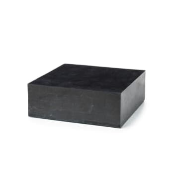 NANAY - Tavolino basso da caffè in pietra fossile nero cm 80x80 28h