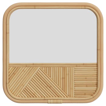 Bolio - Specchio quadrato con cornice in legno 40,5x40,5 cm