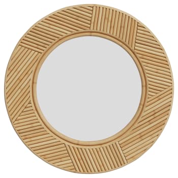 Lapta - Espejo redondo con marco de madera d40,5 cm