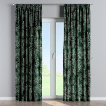 Velvet - Vorhang mit Kräuselband, grün, 130x245 cm