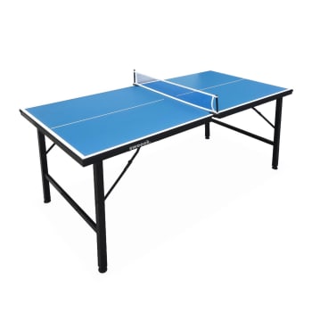 Mesa de ping pong - Mini table de ping pong pliable 150x75cm indoor bleue, avec 2