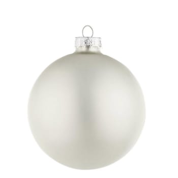 Set 4 palline grandi di Natale bianche con perline - Sabatia