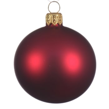 Palline per albero di Natale in vetro decorate color Rosso Scuro opaco