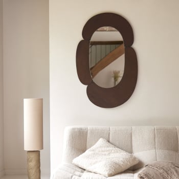 Eda - Ovaler Spiegel aus dunklem Mindiholz 75x115 cm