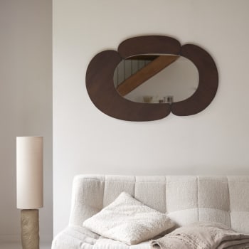 Eda - Specchio ovale in mindi scuro 115x75 cm