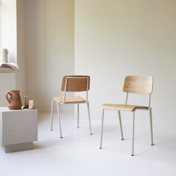 Mio - Stuhl aus Eschenholz und Metall white
