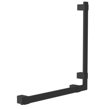 Loft-game - Poignée PMR coudée  Acier inoxydable  Noir  à fixer au mur