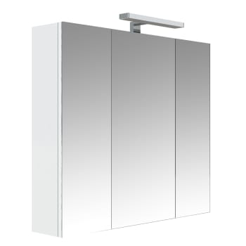Juno - Armoire de salle de bain murale avec miroir PPSM Blanc