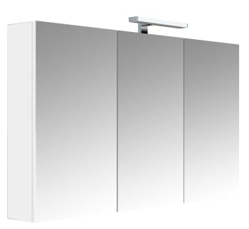 Juno - Armoire de salle de bain murale avec miroir PPSM Blanc