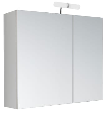Kle'o - Armoire de salle de bain murale avec miroir PPSM Blanc