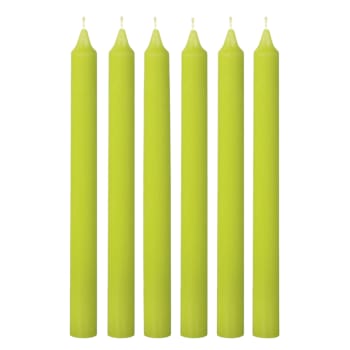 Rustic - Set de 6 bougies pour chandelier vertes H25