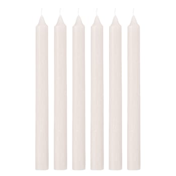 Rustic - Set de 6 bougies pour chandelier grises H25