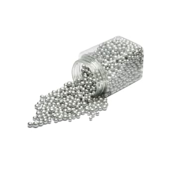 Perles décoratives argentés en argile pour vase 350ml