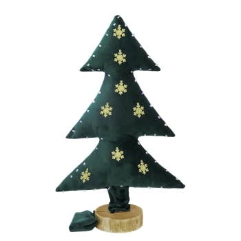 Leuchtender Weihnachtsbaum aus Samt, 70cm, grün