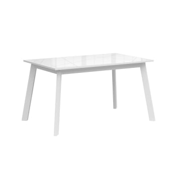 Sven - Table à manger extensible 4 à 6 places stratifiés blanc