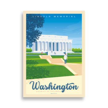 Affiche Washington DC - Lincoln Memorial 21x29,7 cm