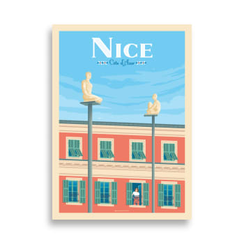 Affiche Nice Côte d'Azur France - Place Massena 50x70 cm