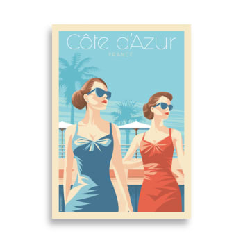 Affiche Côte d'Azur France - Les Dames 30x40 cm
