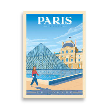 Affiche Paris France - Pyramide Musée du Louvre 30x40 cm