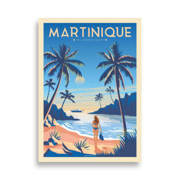 Affiche La Martinique France - Mer des Caraïbes 50x70 cm