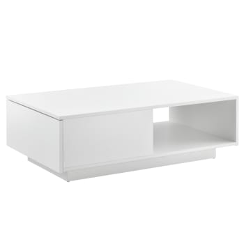 BISKRA - Couchtisch mit Schublade in Holzoptik 31 x 95 x 55 cm, Weiß