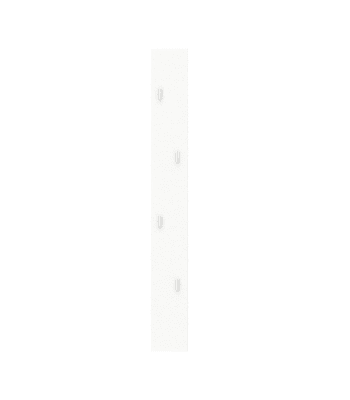 Weiße Wandgarderobe mit 4 grauen Haken