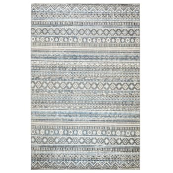 Tappeto Salotto Scandinavo Bohemien MILA - 80x150cm - Grigio Bianco