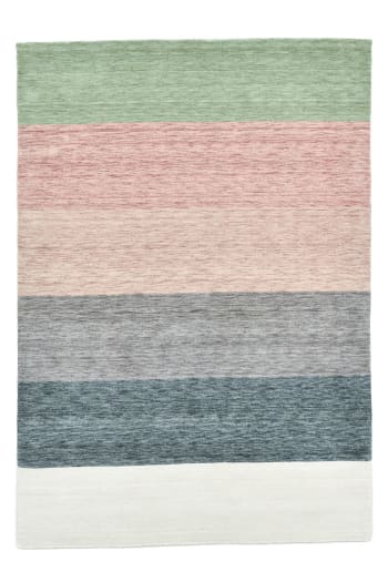 HOLI - Handgewebter Teppich aus Schurwolle - Multi Pastell - 70x140 cm