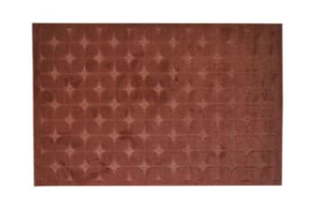 New - Tapis extérieur et intérieur motif en relief terra cotta 160x220